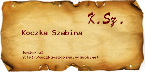 Koczka Szabina névjegykártya